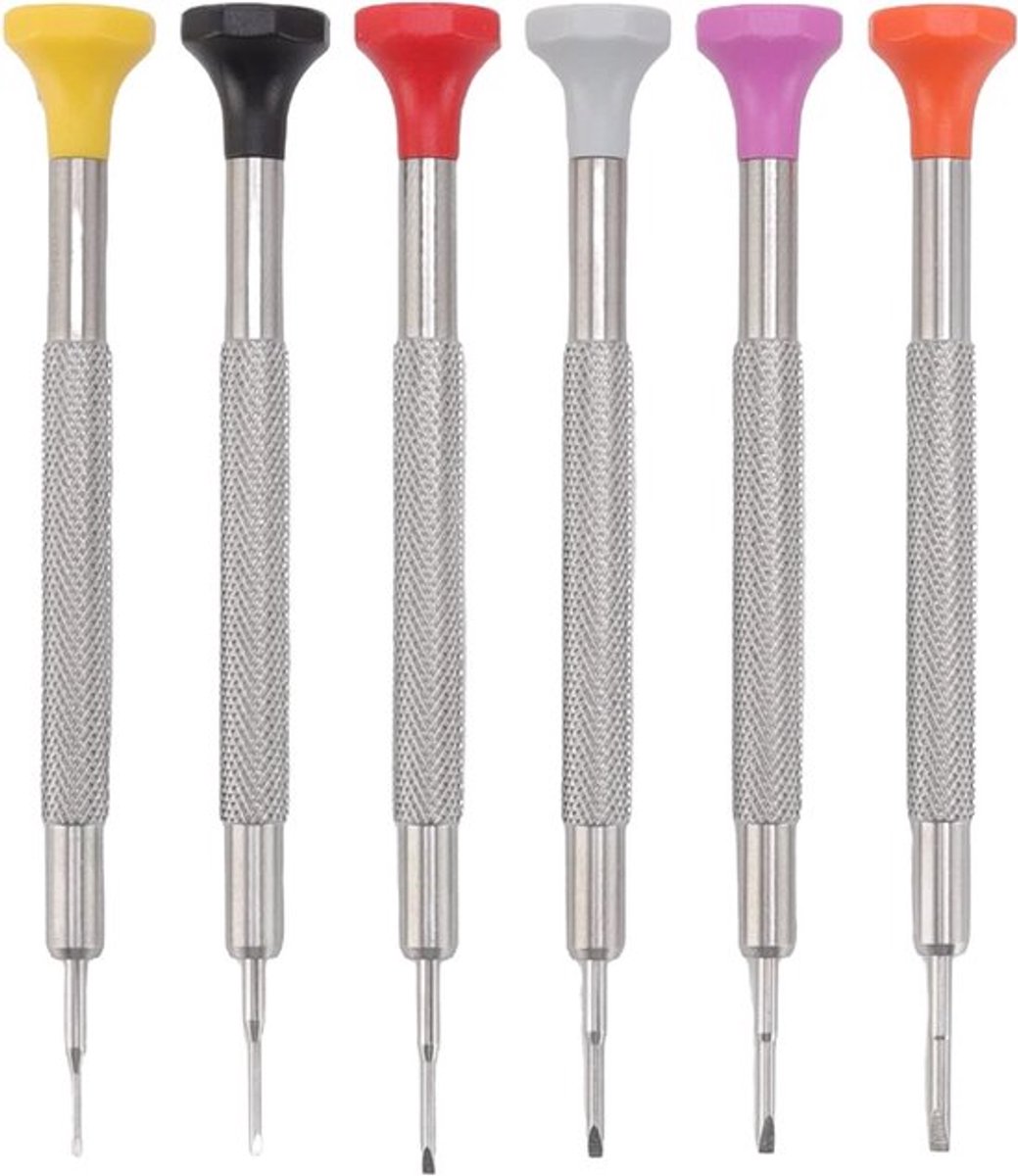 Professionele Schroevendraaierset voor Horlogemakers - Precisie Gereedschap voor Horlogeherstel en Sieradenwerk, Mini Zilverkleurige Schroevendraaiers
