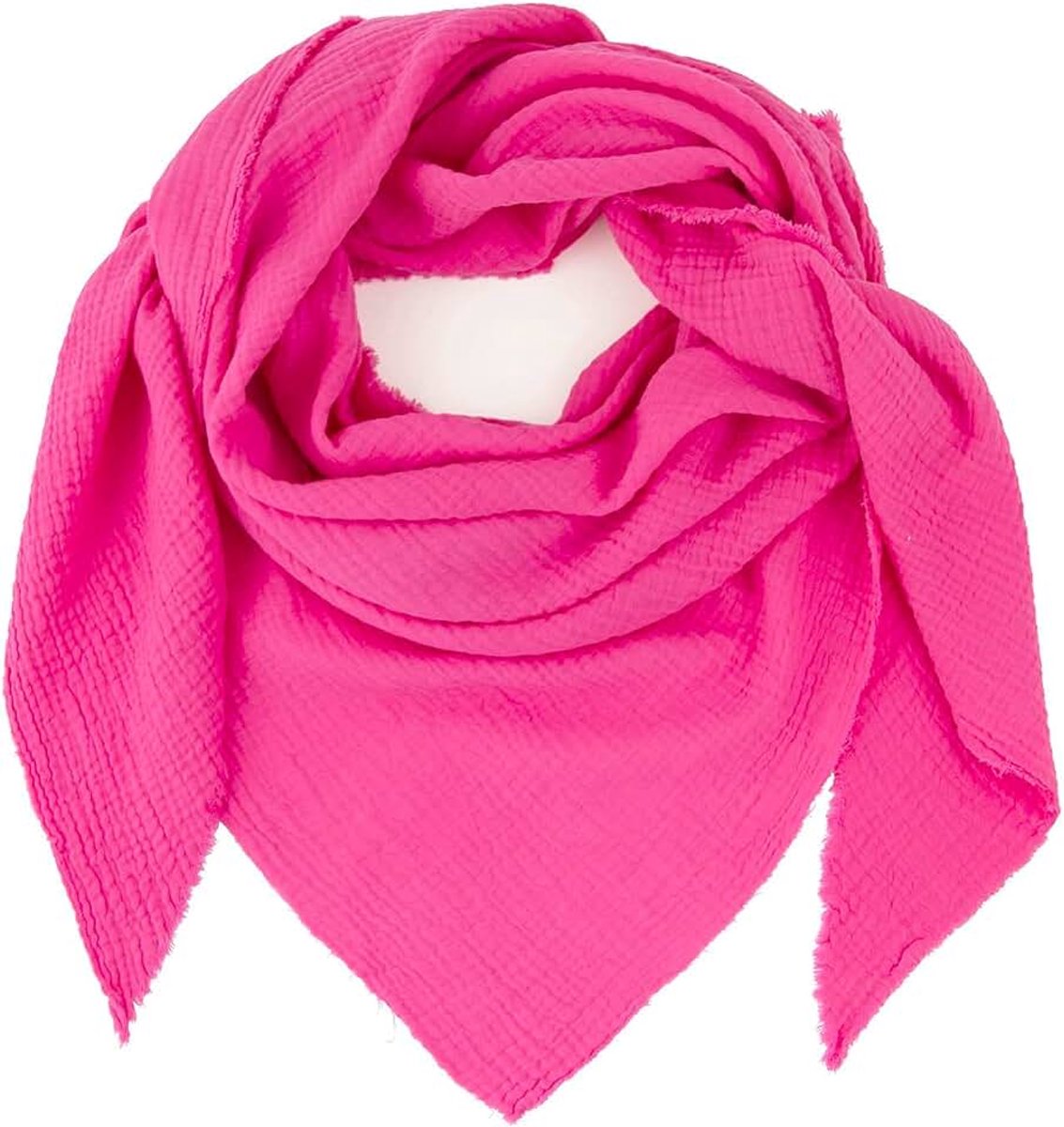 Dames XXL gebreide driehoekige sjaal halsdoek katoen driehoekige doek mousseline zonder krabben op de huid, roze, One size