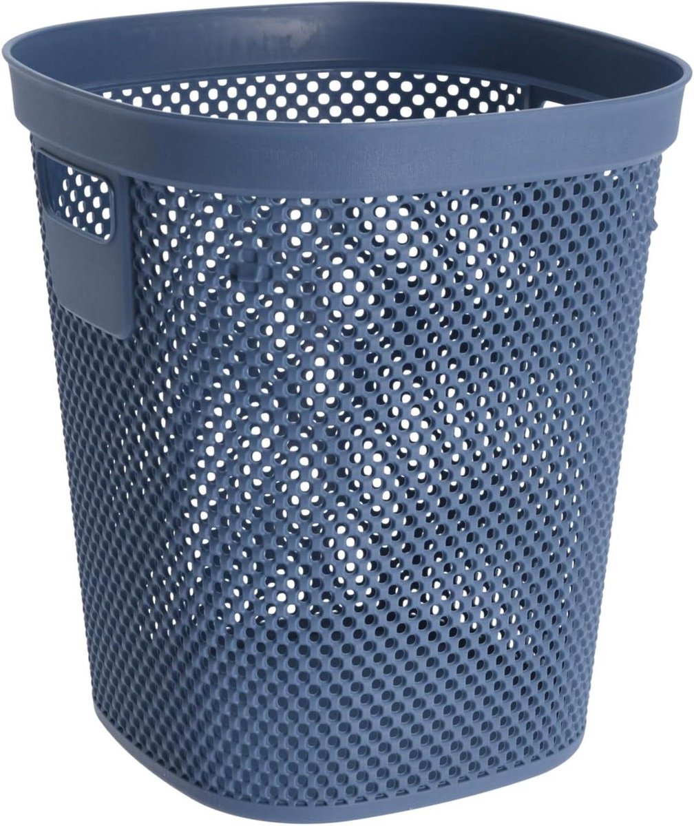 Prullenbak Kantoor - Papieremmer Plastic - Afval Verzamelen - Stijlvol Modern Design - 12.5 Liter Inhoud - Blauw