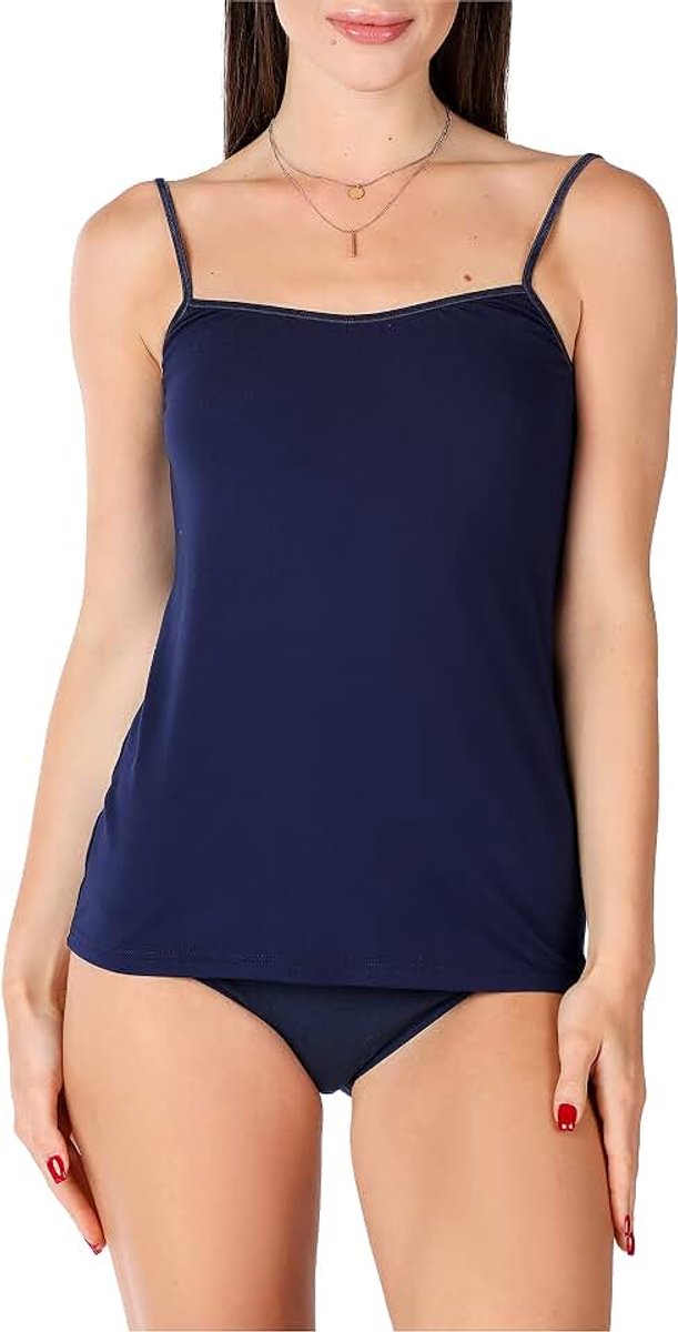 Dames Viscose Onderhemd BLV50-218 (donkerBlauww, XS)