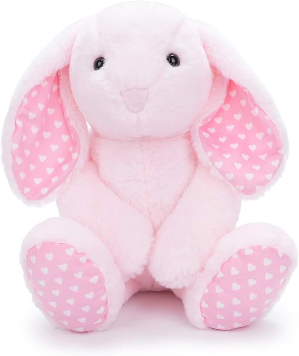 Roze konijntje pluche dier voor kinderen, jongens, meisjes, baby's verjaardag, Pasen en Kerstmis