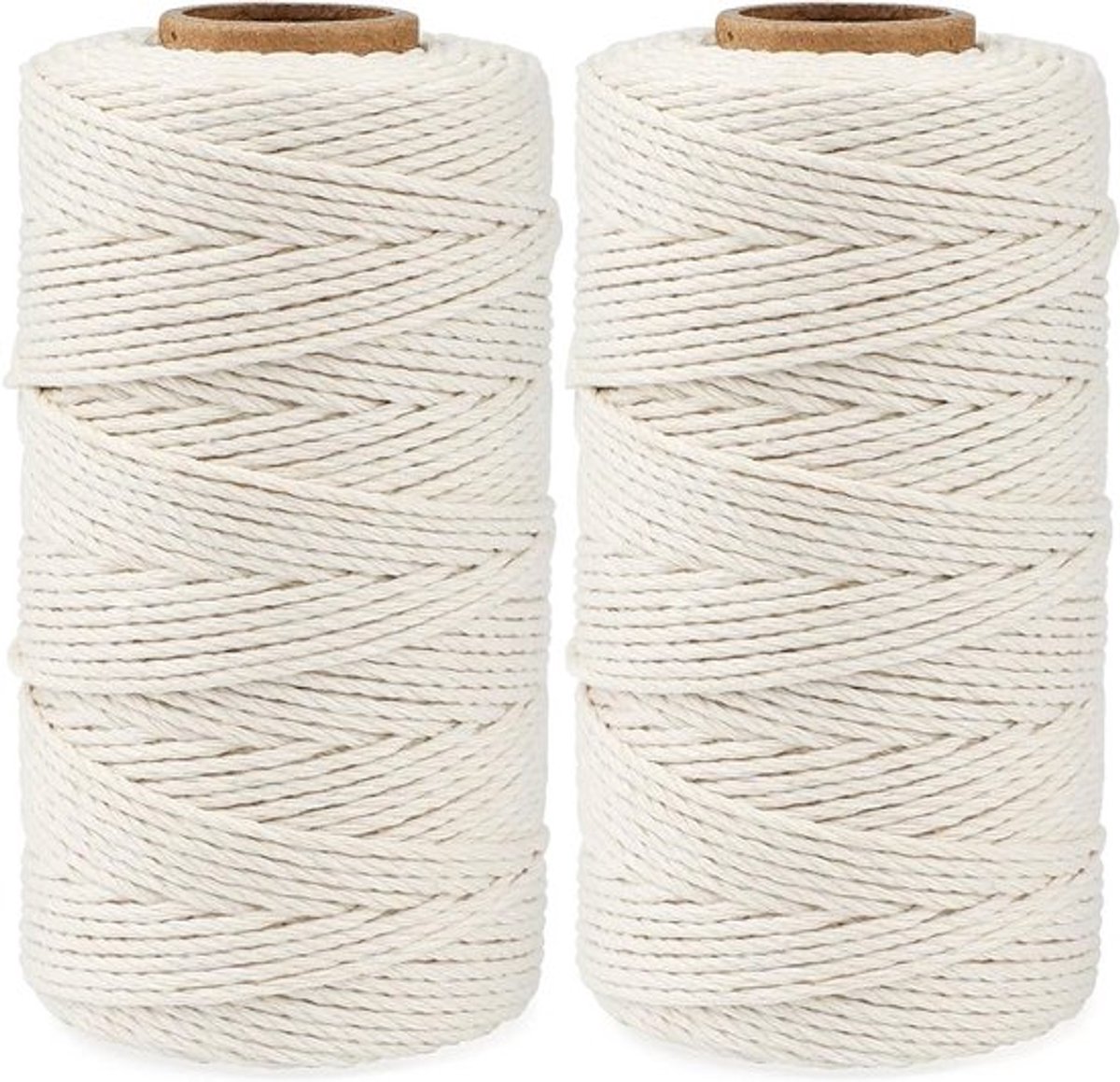 100 meter katoenen touw 2 mm beige voor macramé - Keukenbakken - Kerstcadeau.