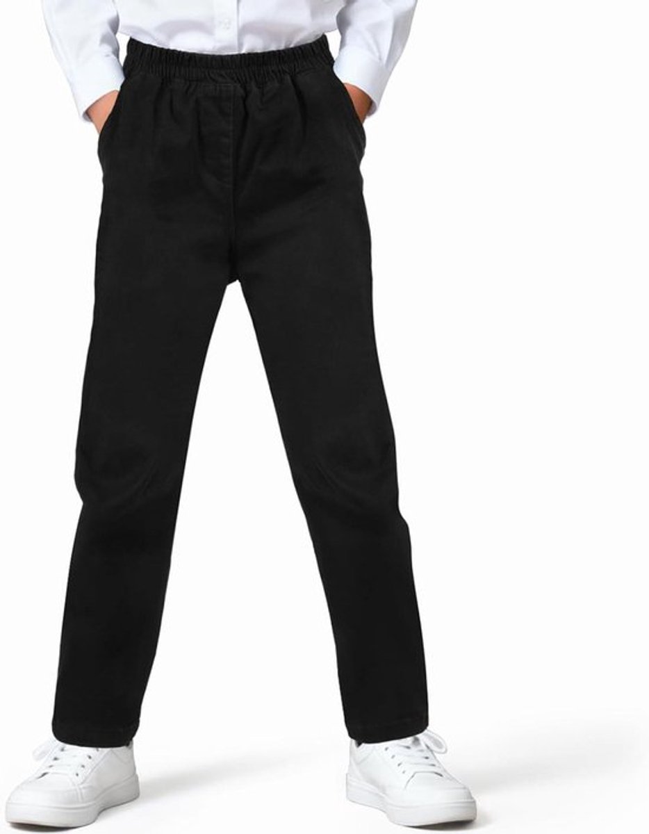 Joggingbroek voor jongens, elastische taille, zwarte trainingsbroek - kindermode 6-11 jaar