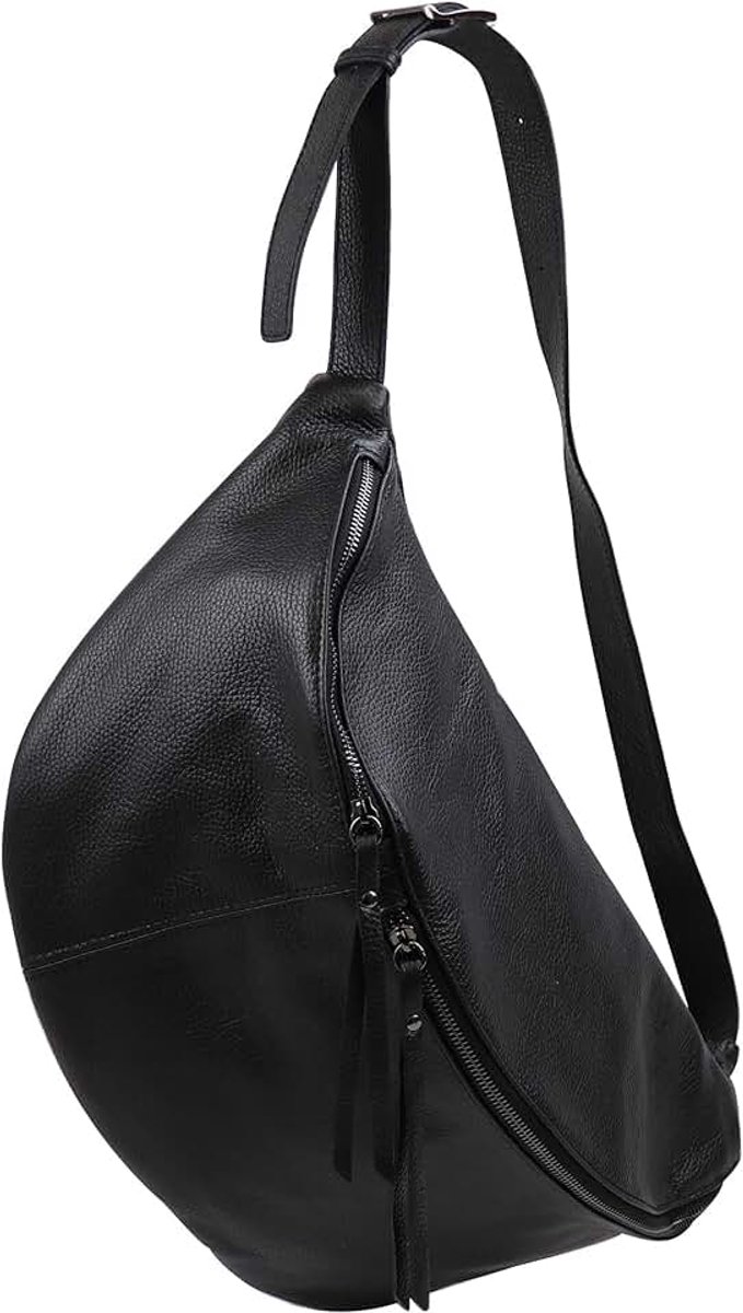 Leder Daniela G768 Leren heuptas voor dames, uniseks, 49 x 28 cm, zwart