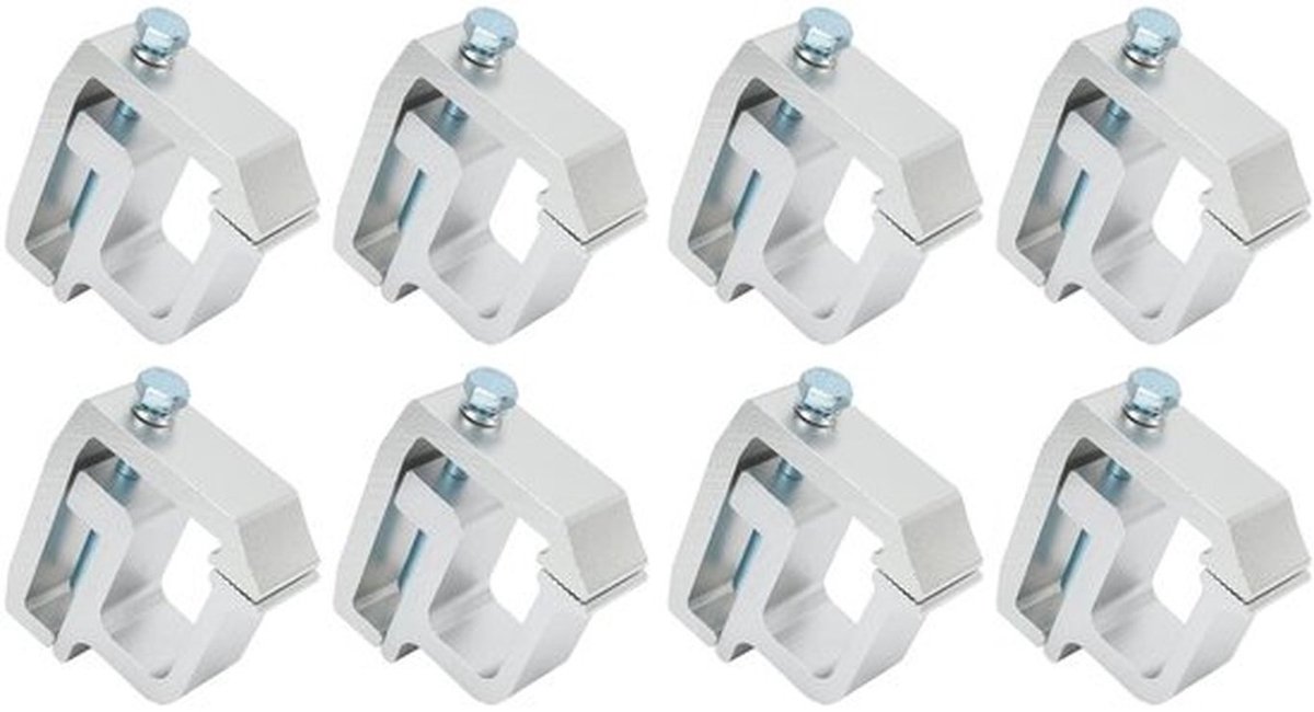 Laadbakklemmen RVS Zwart voor pickup-ladderrek en canopy - Set van 8