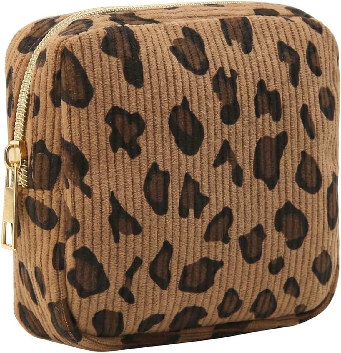 Mini-make-uptas met luipaardpatroon, discreet en veelzijdig met ritssluiting, persoonlijke hygiëne-organizer, reistoilettas voor vrouwen en meisjes, compacte make-up-organizer voor handtas