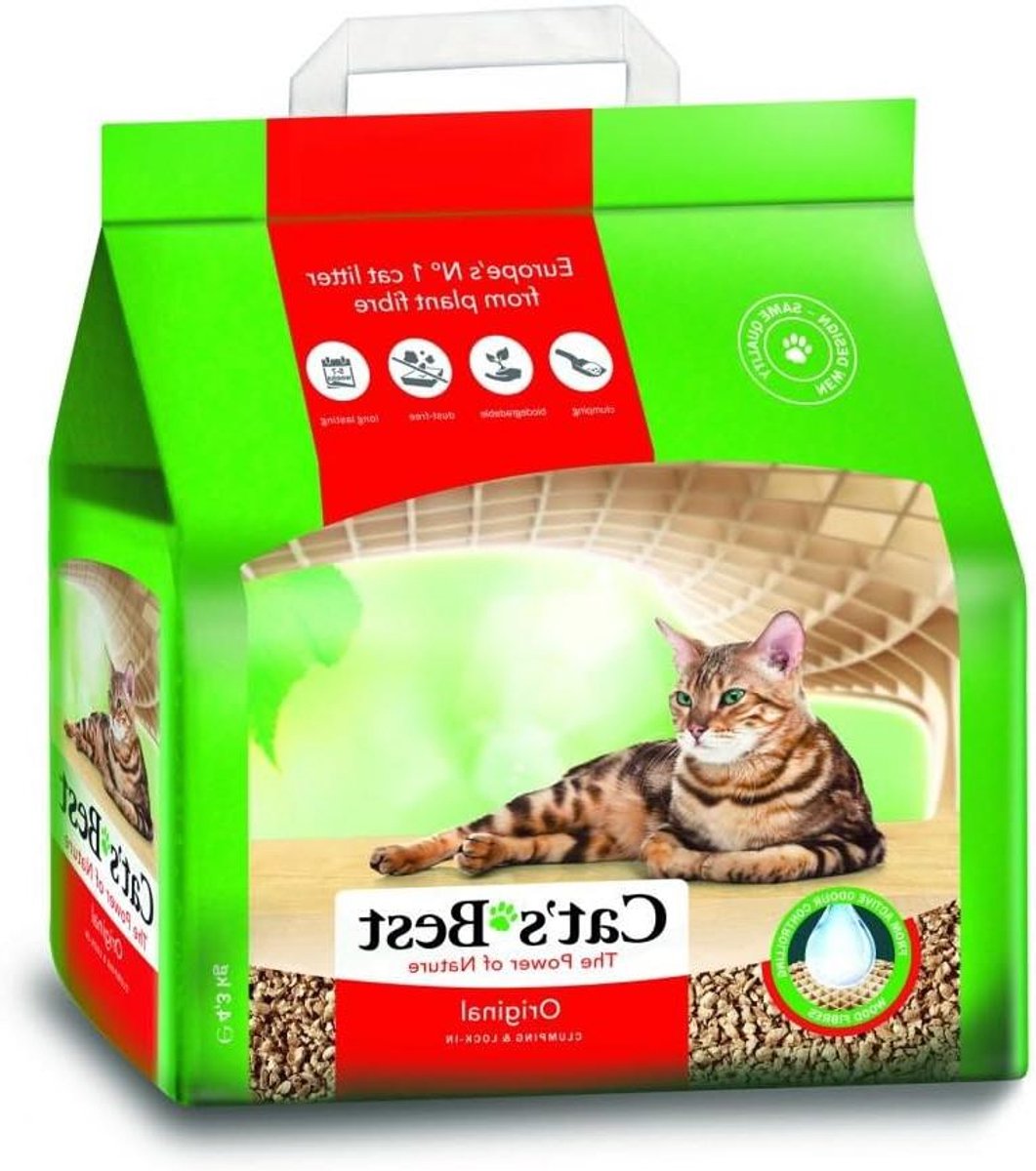 Kattenbakvulling - Klaverkorrels - Hygiënisch Huis - Natuurlijke Houtvezels - 4.3 kg - Natuurlijk