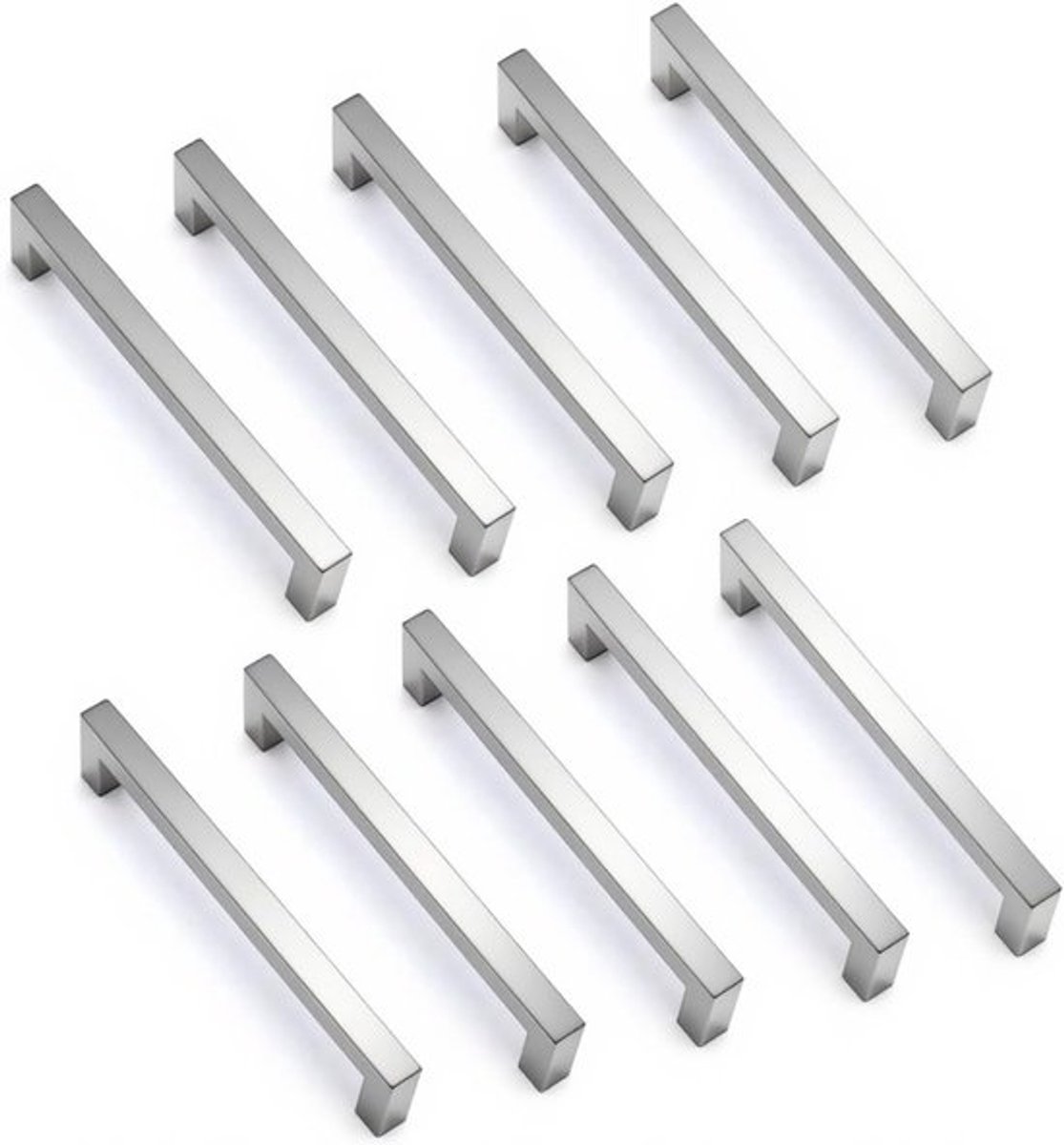 Rvs Kastgrepen voor Meubels, Deurklinken en Lades - 10 Stuks met Schroeven, 160mm Gatafstand, Modern Design voor Keuken en Woonkamer
