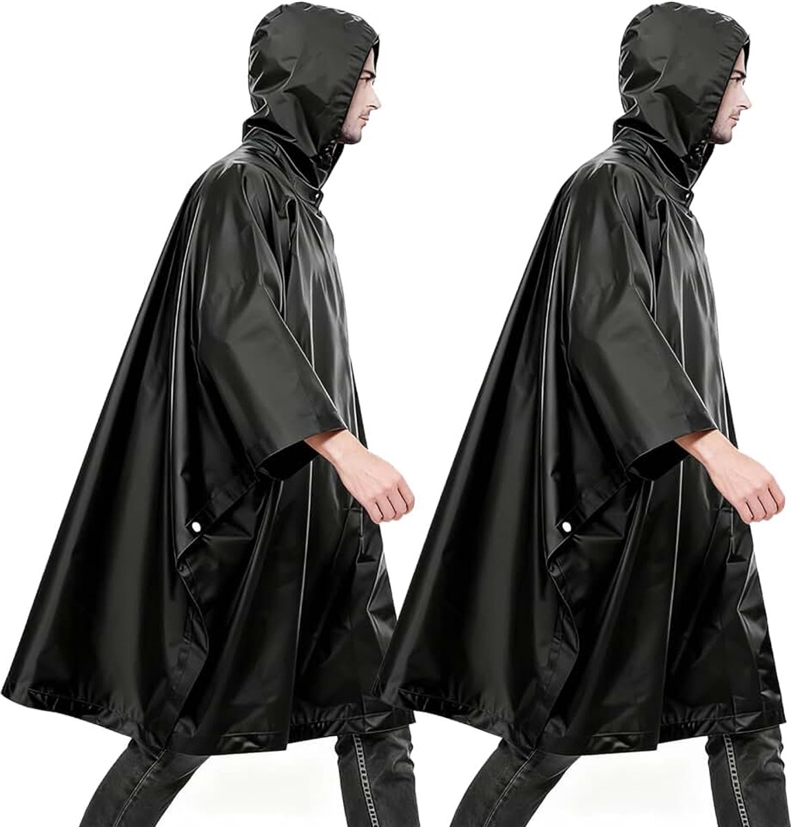 2 stuks multifunctionele regenjas, waterdichte regenponcho, uniseks, voor fiets, outdoor, camping, wandelen, vissen, Meerkleurig, M