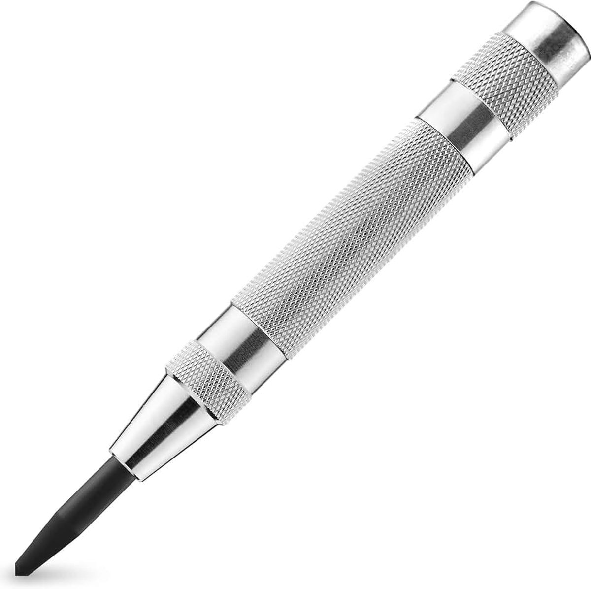 02639A Super Duty 6 "automatische middenperforator | Premium S2 stalen tip | Verchroomd schachtlichaam | Verstelbaar gekarteld antislip oppervlak | One-Handed Spring Impact Operation