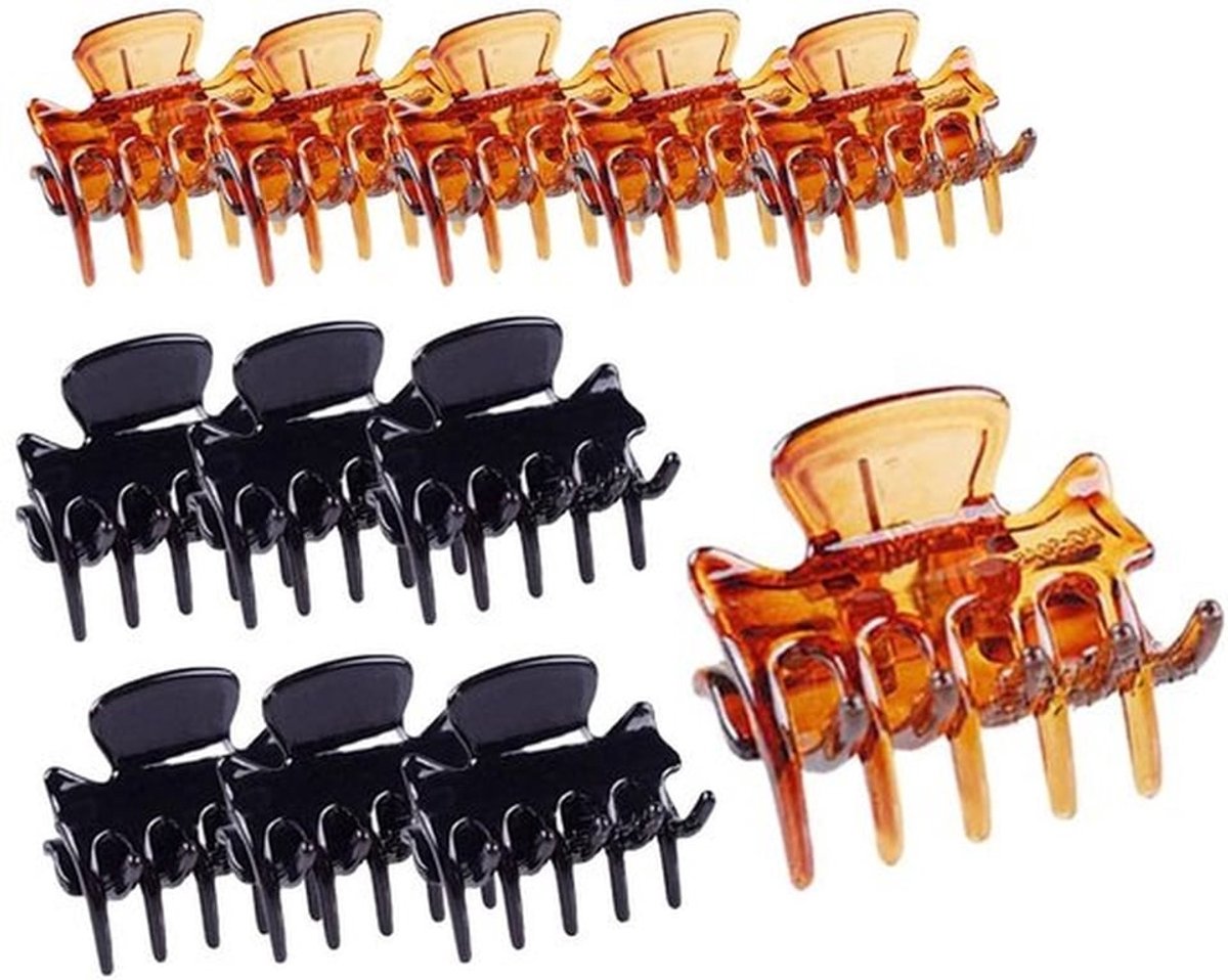 - Mini Haarclips - Haaraccessoires - Perfect voor het stylen van je haar - Zwart en bruin - Antislip - Geschikt voor meisjes en vrouwen