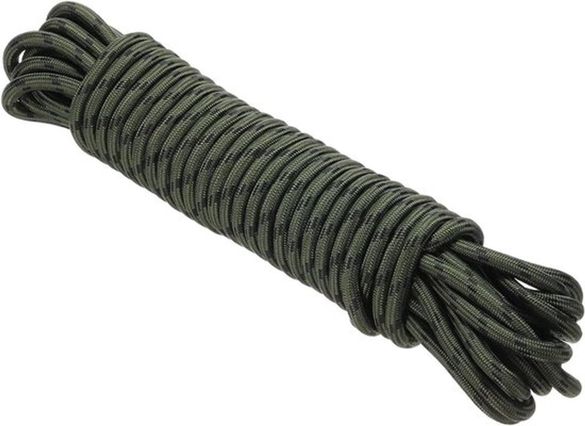Diamantgevlochten polypropyleen touw, 15 m, hoge sterkte voor binnen en buiten, camping, boottochten