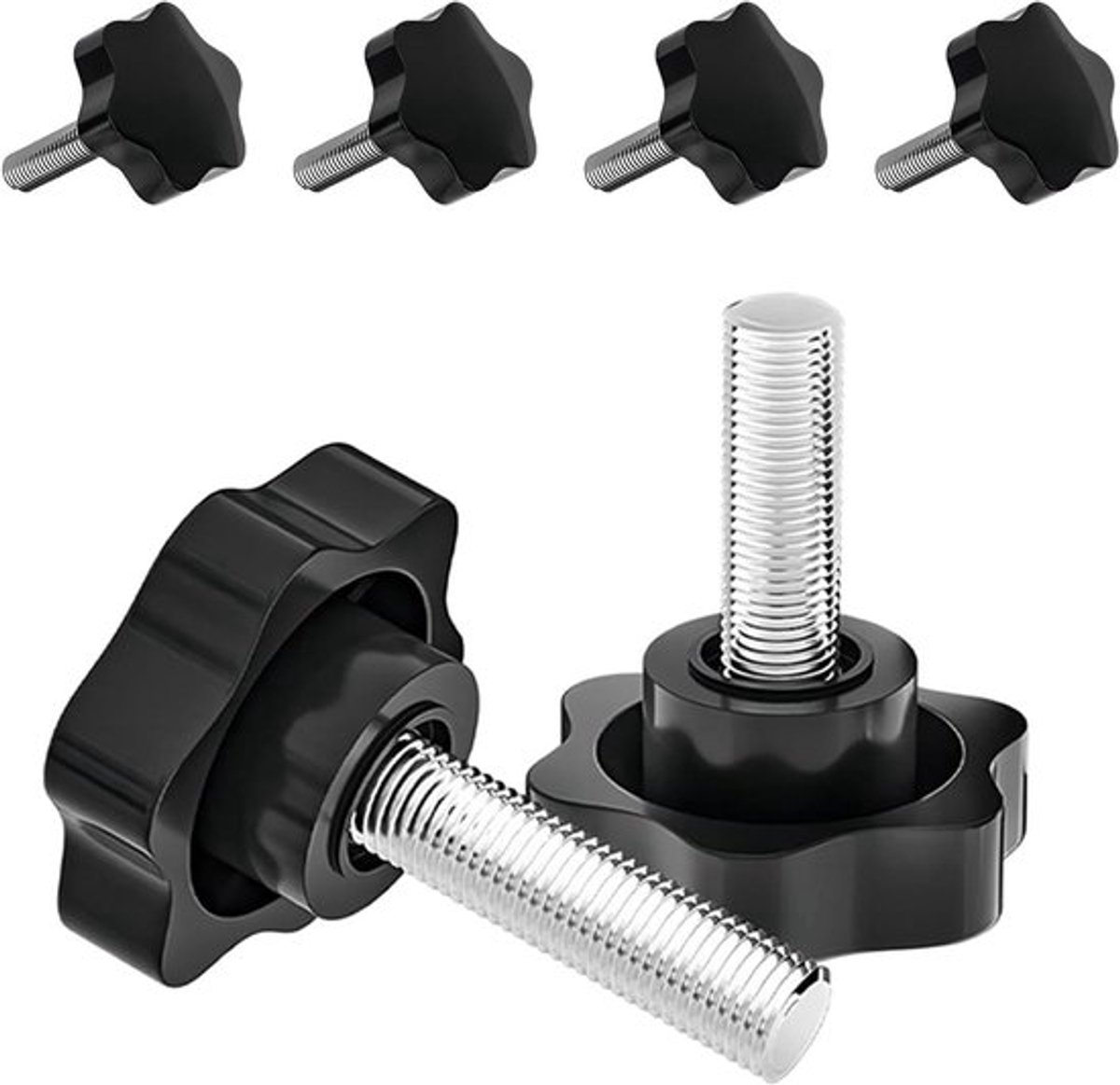 Set van 4 gekartelde kopschroeven M6 x 10 mm voor diverse toepassingen