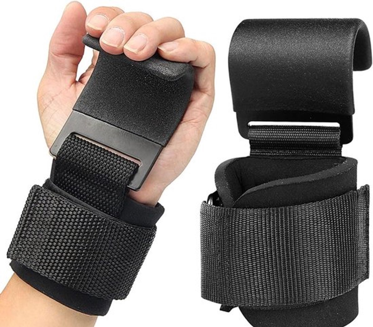 Hulpmiddelen Krachttraining voor Bodybuilding Fitness Powerlifting - Lifting Straps en Gevoerde Polsbescherming met Griphulp en Antislipmat - Krachtsport Accessoires voor Vrouwen
