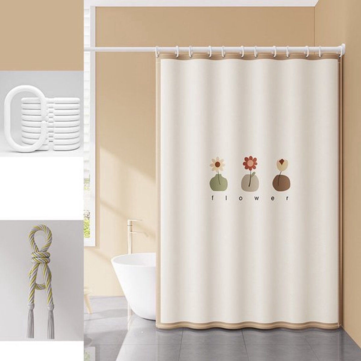 Badkamer scheidingsgordijnen douchegordijn water & schimmel set gratis ponsen douchegordijn toilet douche gordijnen hangen