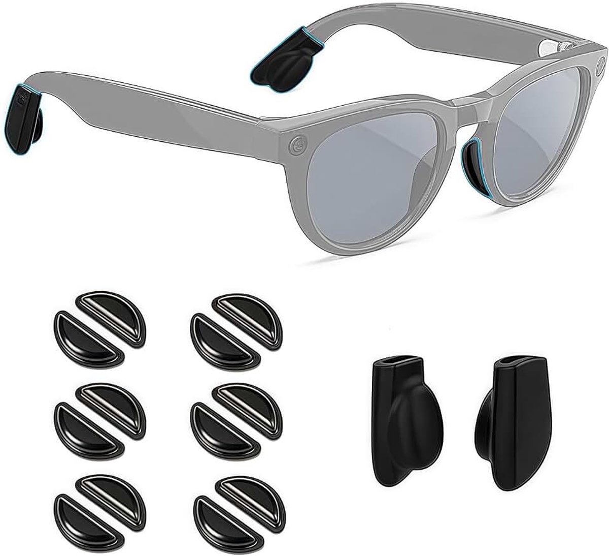 Antislipset – oorhaken en neuspads voor slimme brillen, compatibel met diverse modellen