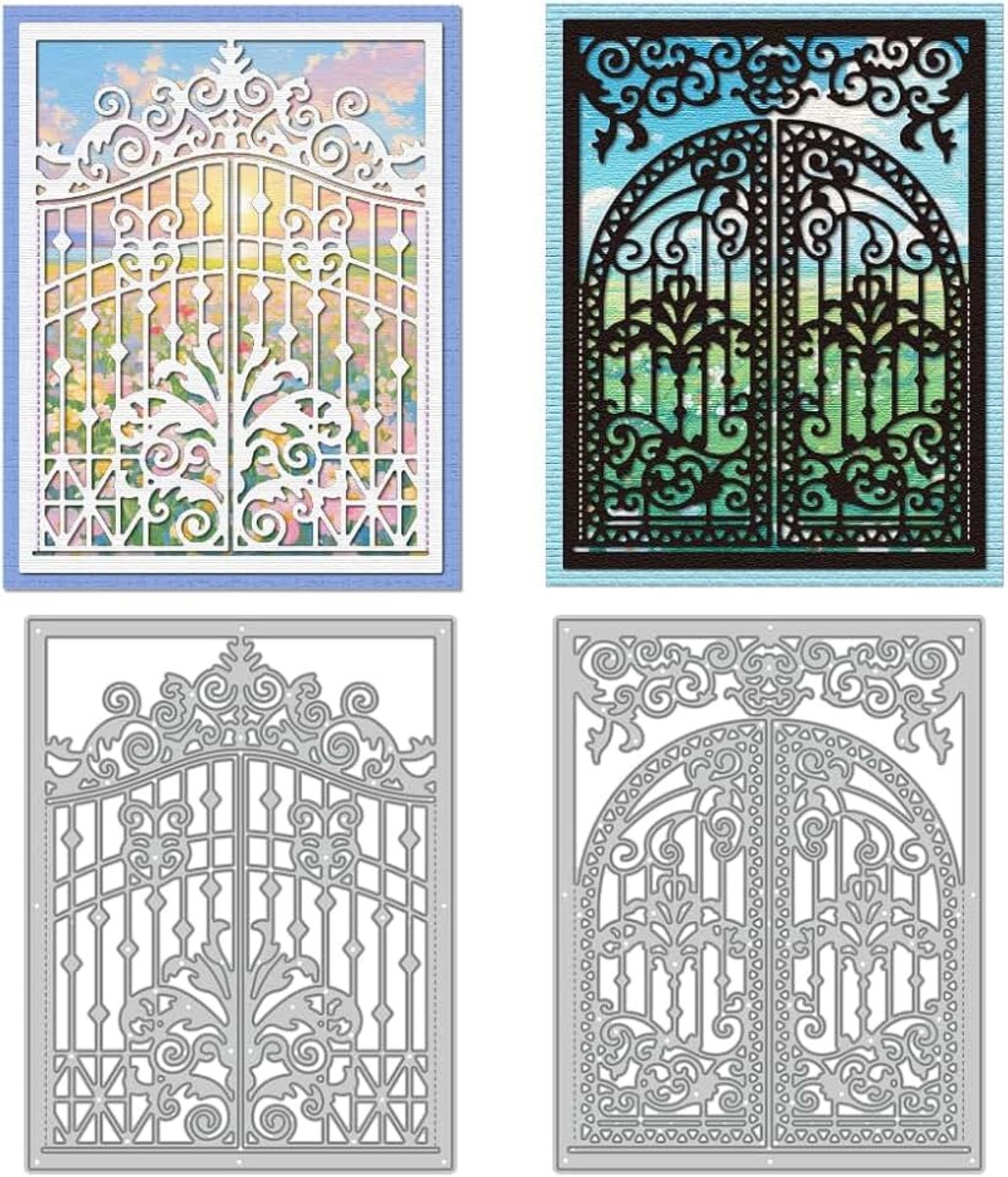 Deur Snijden Sjabloon Kaart Maken Sjabloon Victoriaanse Stijl Deur Frame Metalen Uitsparingen Voor Wenskaarten Papier Ambachten Album Uitnodiging Decor