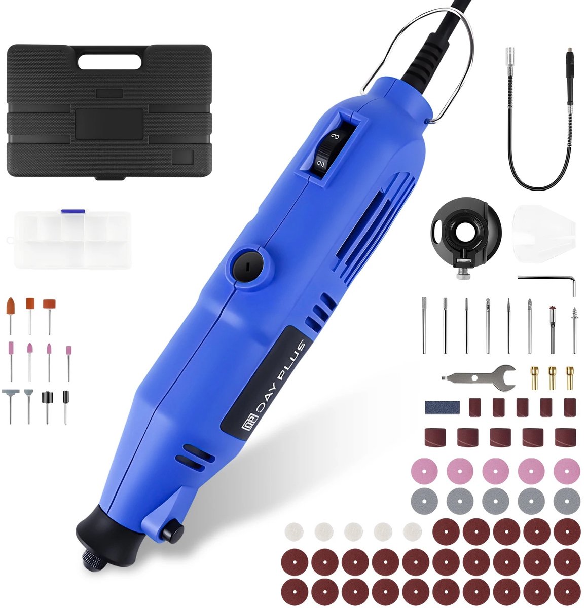 Velori Roterende Multitool 250W - Rotary Tool Kit - Elektrische Slijpmachine - Multitool met 80 Accessoires - Variabele Snelheid 10.000-32.000 TPM - Opbergkoffer - Dremel Compatibel