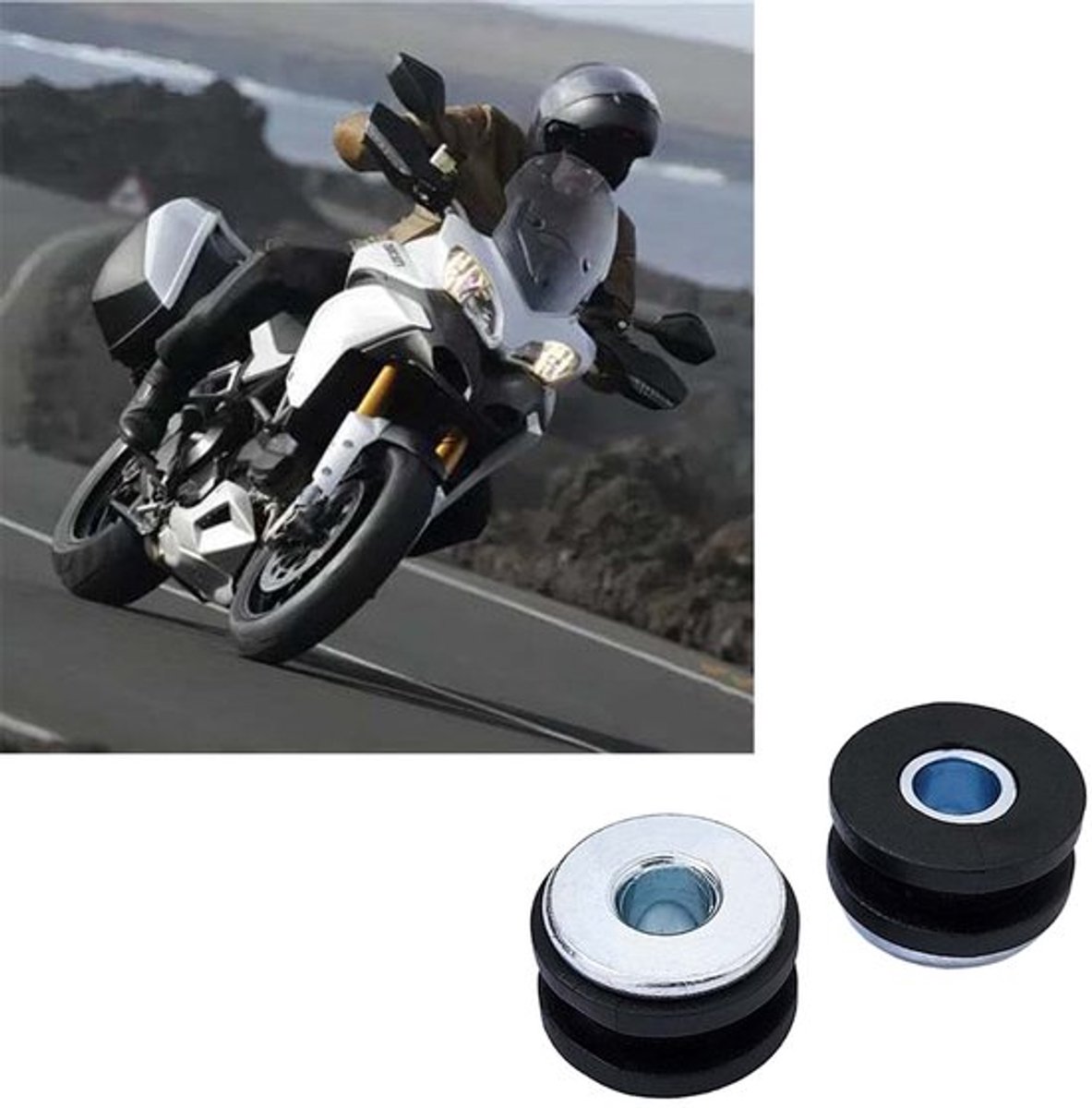 - Motorfiets Grommets - Rubber en Staal - Duurzaam en Slijtvast - Zwart - Universele Montage - Geschikt voor de meeste motoren