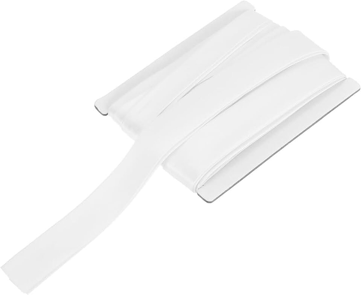 Dubbel gevouwen biasband voor naaien, 1,9 cm x 2,7 m, satijn, voorgevouwen, doorlopende bindtape voor zoom, naaien, quilten, zomen binden, doe-het-zelf ambachten, wit
