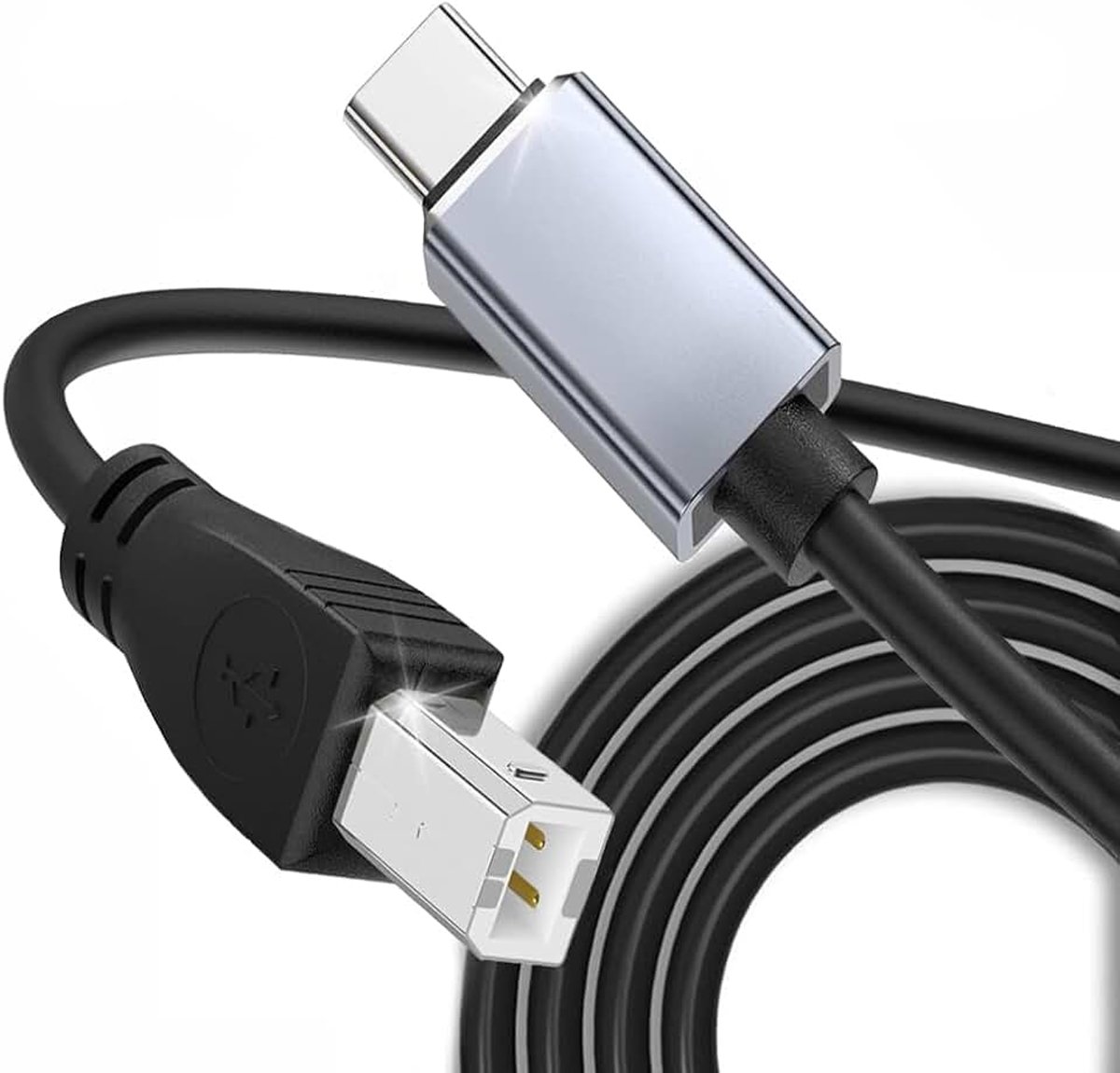 C-naar-midi-kabel, hoge snelheid OTG Type C naar USB 2.0 midi-kabel, compatibel met iPhone 16/15/Huawei/Samsung naar USB-microfoon, MIDI-toetsenbord, elektronische instrumenten en meer