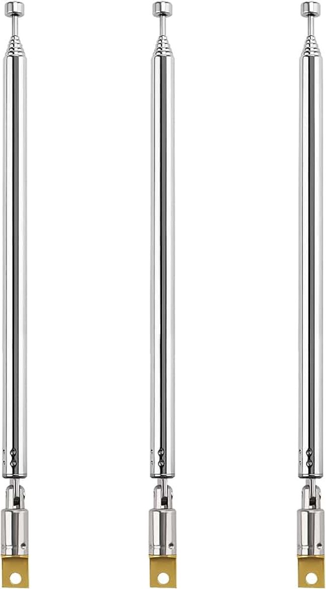 3 Stuks 75cm 7 Secties Telescopische Antenne, FM Draagbare Radio antenne Vervanging, Vervangende Telescopische Antenne, voor TV Radio DAB FM/AM Stereo Ontvangst