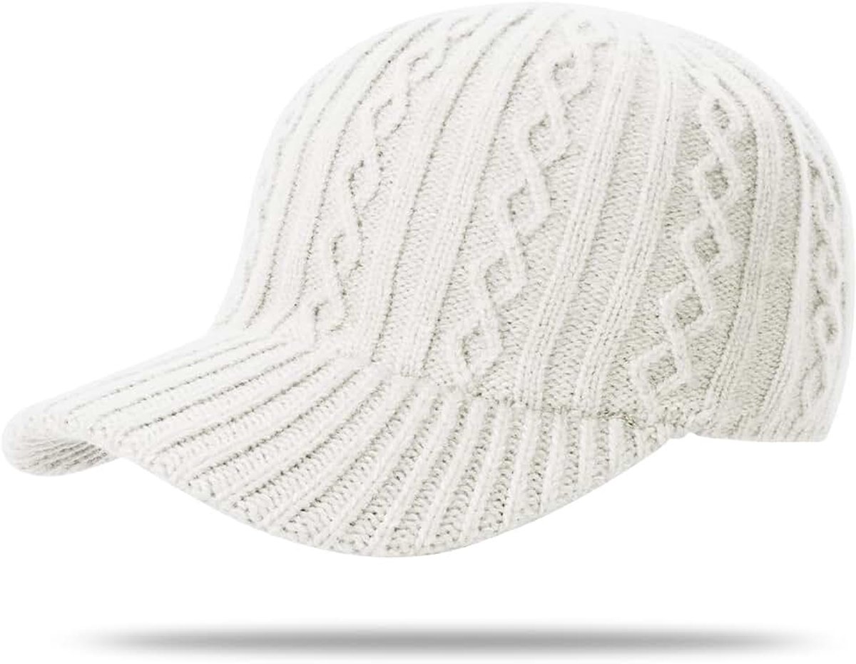 Honkbalpet voor dames, gebreide muts met vizier, warme mode, wintermuts voor dames, zacht, ademend, baseballpet voor heren, verstelbaar, baseballcap voor mannen en vrouwen voor hardlopen,