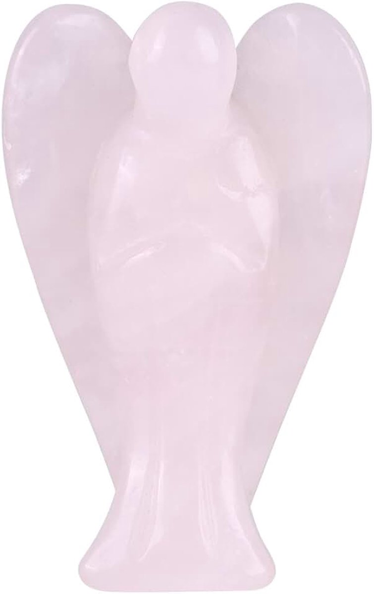 Energie opgeladen beschermengel vorm kristal helende steen prachtig gesneden kristallen beeldje cadeau (roze)