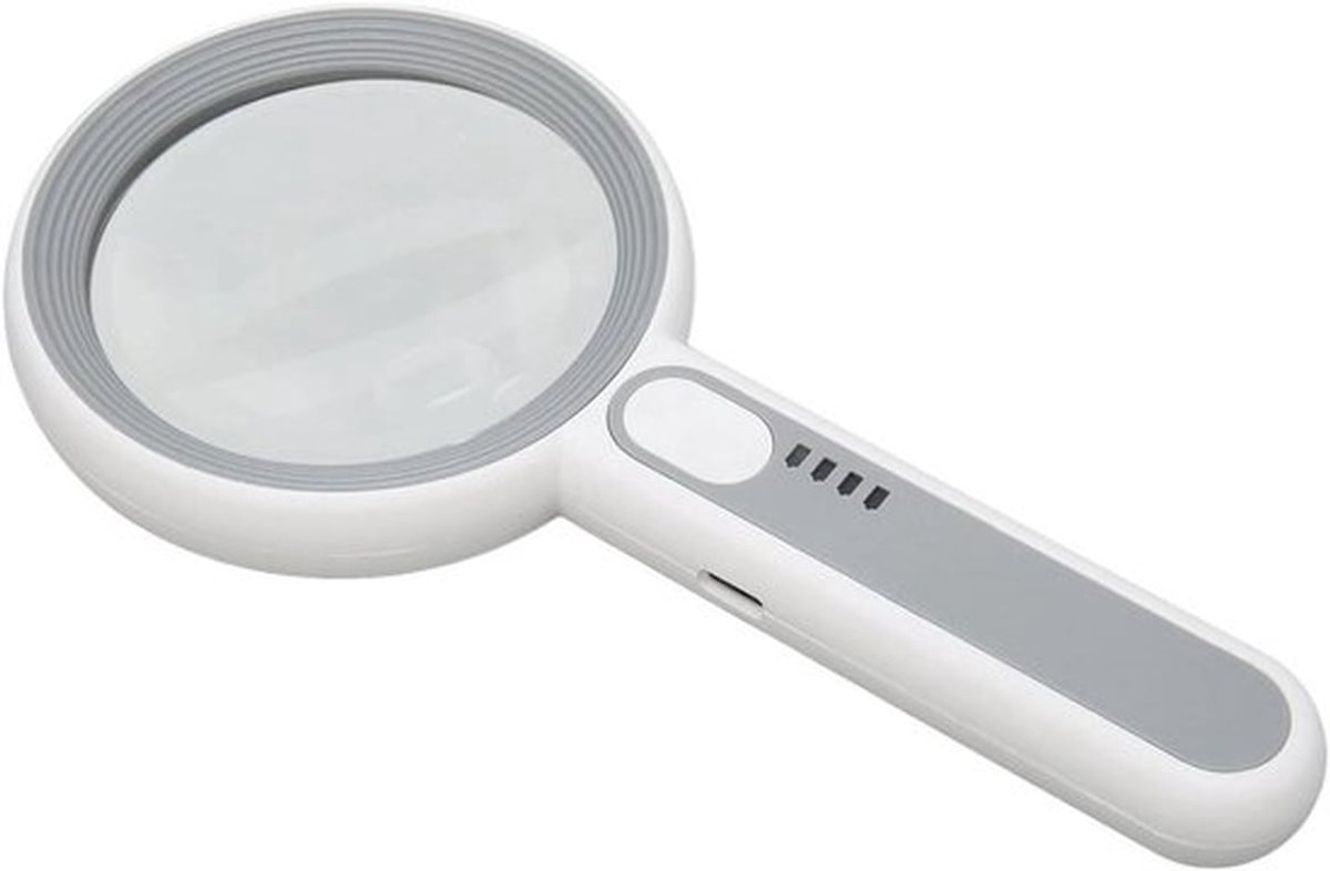 Vergrootglas met LED-verlichting en touch-schakelaar voor Senioren - Handheld Vergrootglas met 3 Modi - Ideaal voor Lezen en Sieraden - 5X 12X Vergroting