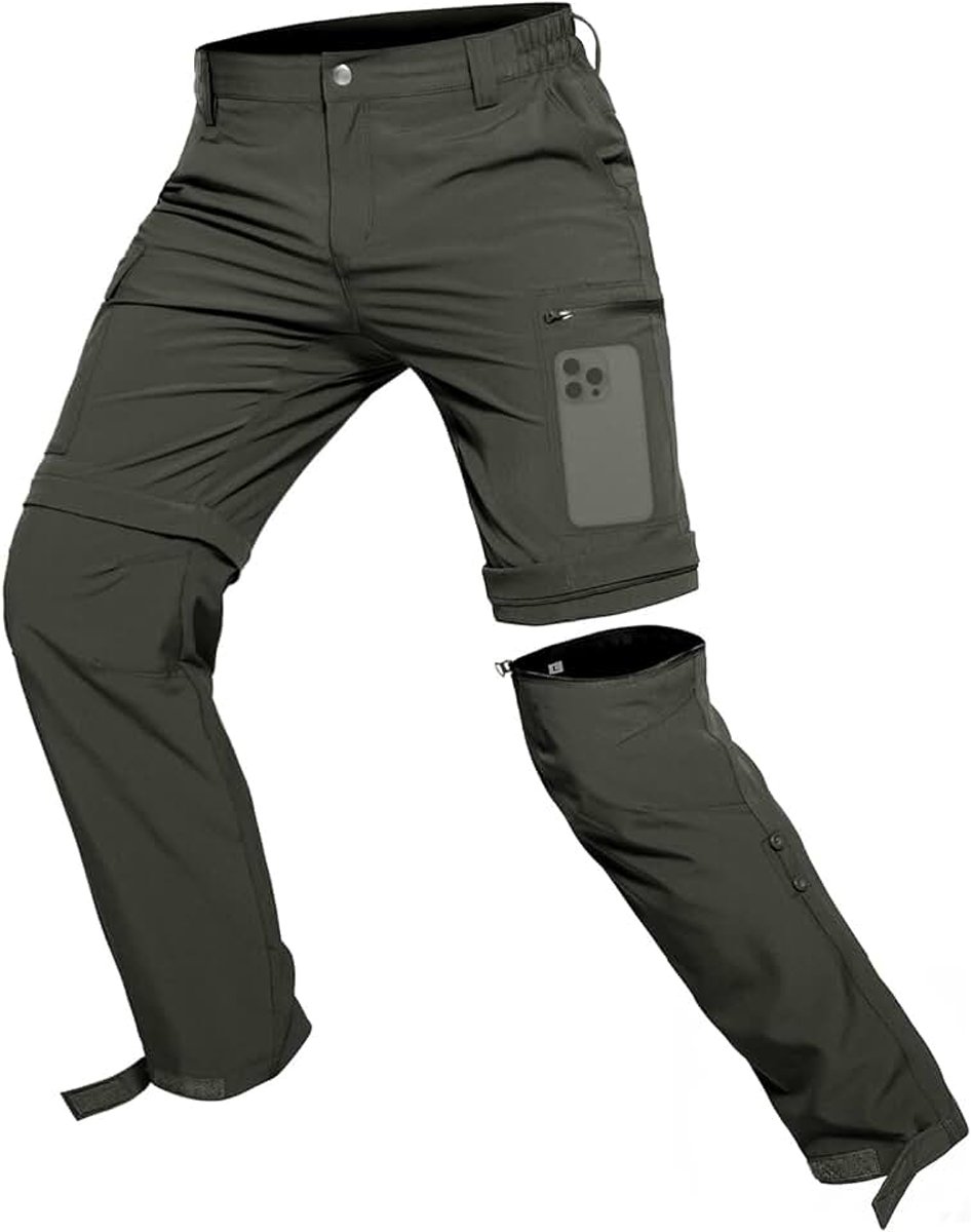 Heren Wandelbroek Zip Off Lichtgewicht Ademend Qiuck Dry Convertible met 5 Zakken voor Trekking Cargo Tactische