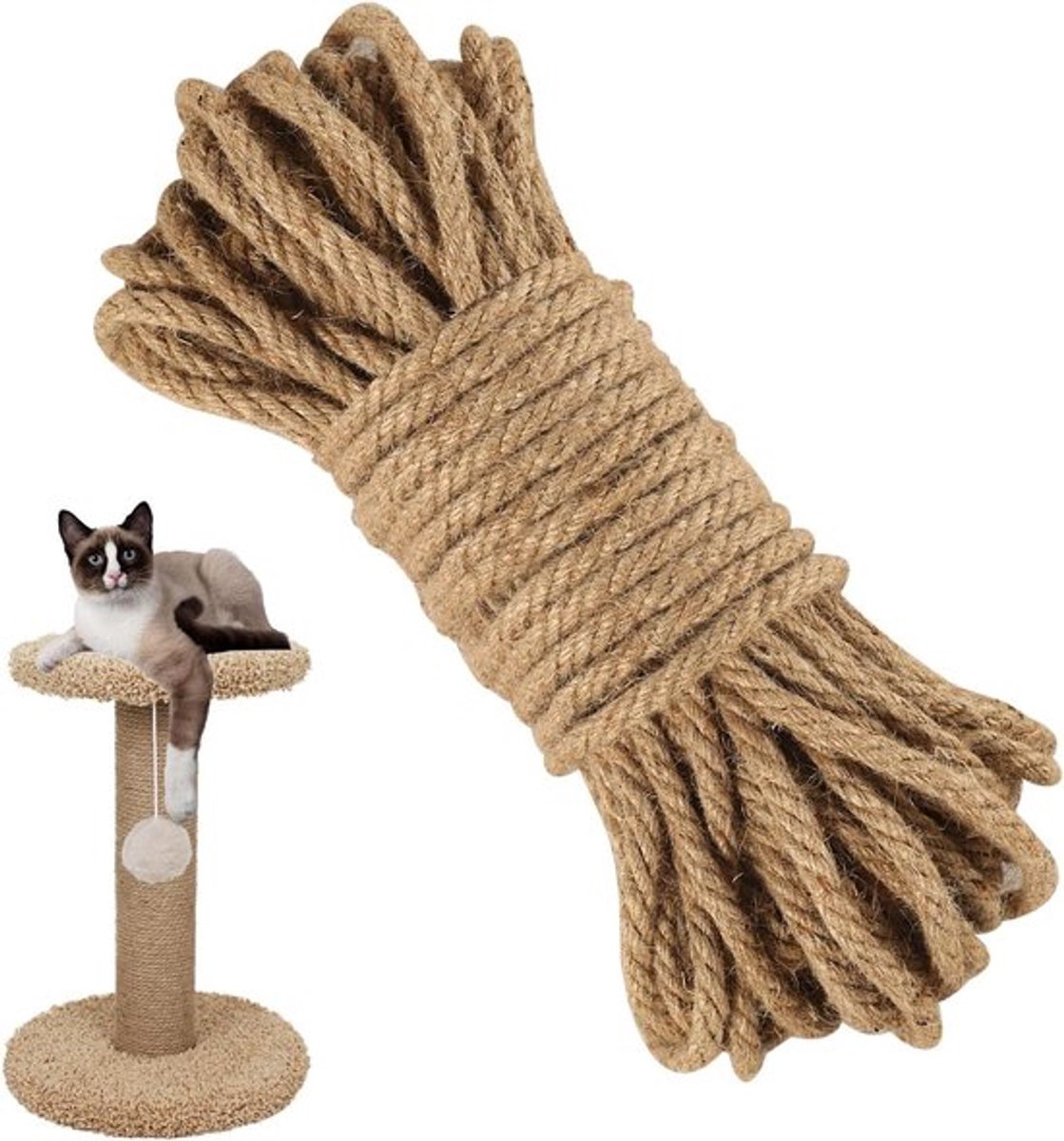 Dikke Jute Touw van 10mm - 25 meter voor Tuin, DIY Projecten en Handicrafts - Sterk en Duurzaam Jute Koord