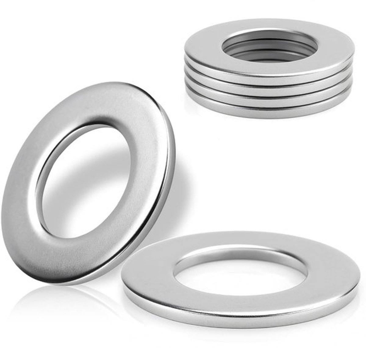 DIN125 Platte Ringen - 6 Stuks V2A A2 304 RVS Washers voor Schroeven, Draadstangen en Moeren