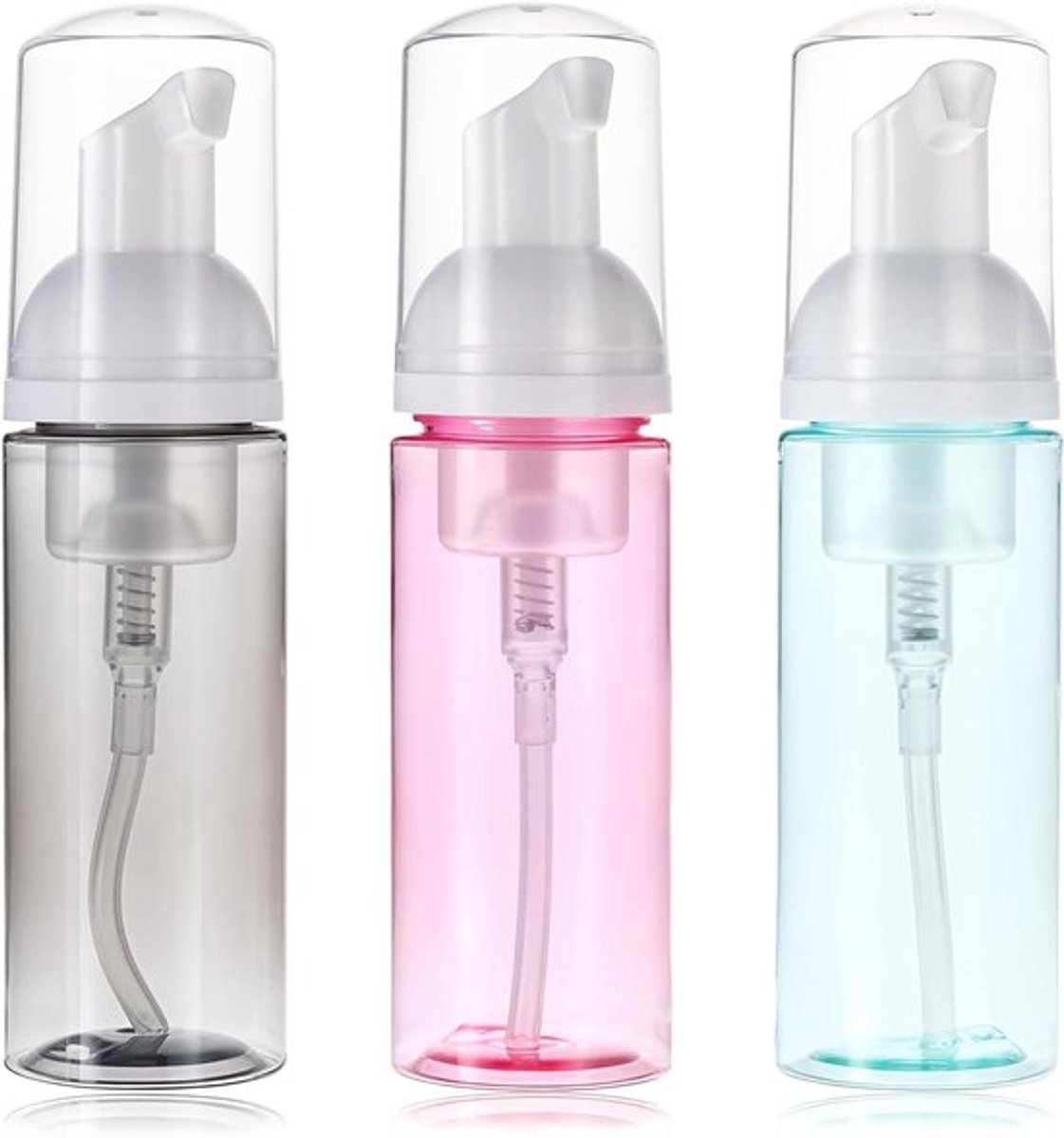 3-pack Hervulbare Schuim Pomp Flessen 60ml - Clear - Reizen - Zeepdispenser - Plastic - Handzeep - Gezichtsreiniging - Shampoo