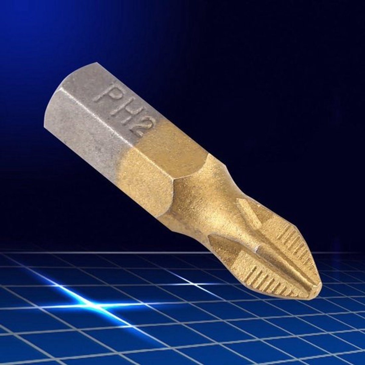 10-delige set 25mm lange schroevendraaierbits van S2 legering 1/4" Hex Shank PH2 - anti-slip magnetisch - kruisschroevendraaier.