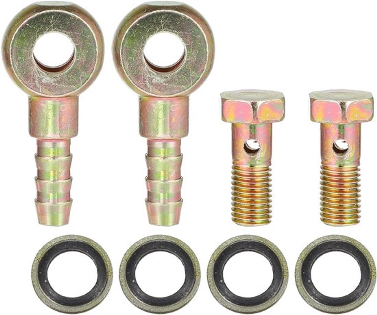 Auto banjo bout M8x1 met slang barb fitting adapter (set van 2)