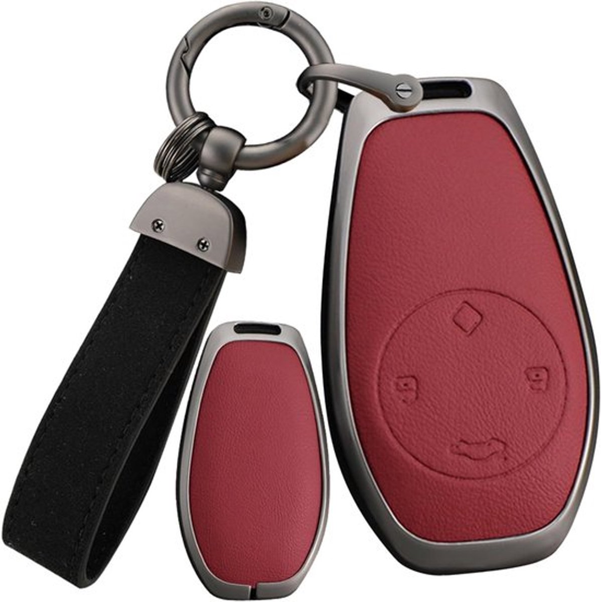 Sleutelhoes voor Leapmotor T03 S01 C11 C01 - Beschermende leren cover met sleutelring voor 4 sleutels, stijlvol en duurzaam