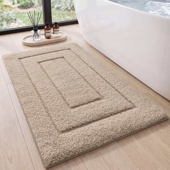 MAESON Badmat 40x60 cm - Antislip & Waterbestendig - Douchemat voor Badkamer - Beige - Geschikt voor Douche & Bad