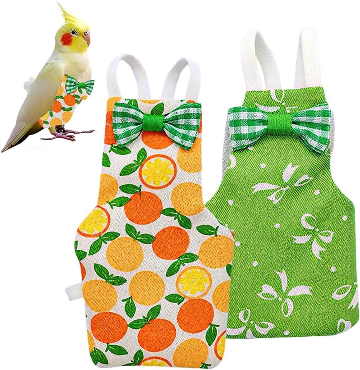 Herbruikbare vogel luiers, 2 stuks, oranje vlinderpatroon, ademend en comfortabel, ideaal voor parkieten en cockatiels