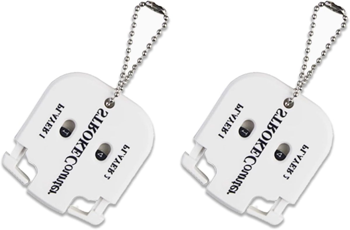 Set van 2 Golf Clicker Tellers met Sleutelhanger voor 2 Spelers - Handheld Score Counter voor Golf, Mini Scorehouder voor Mannen en Vrouwen