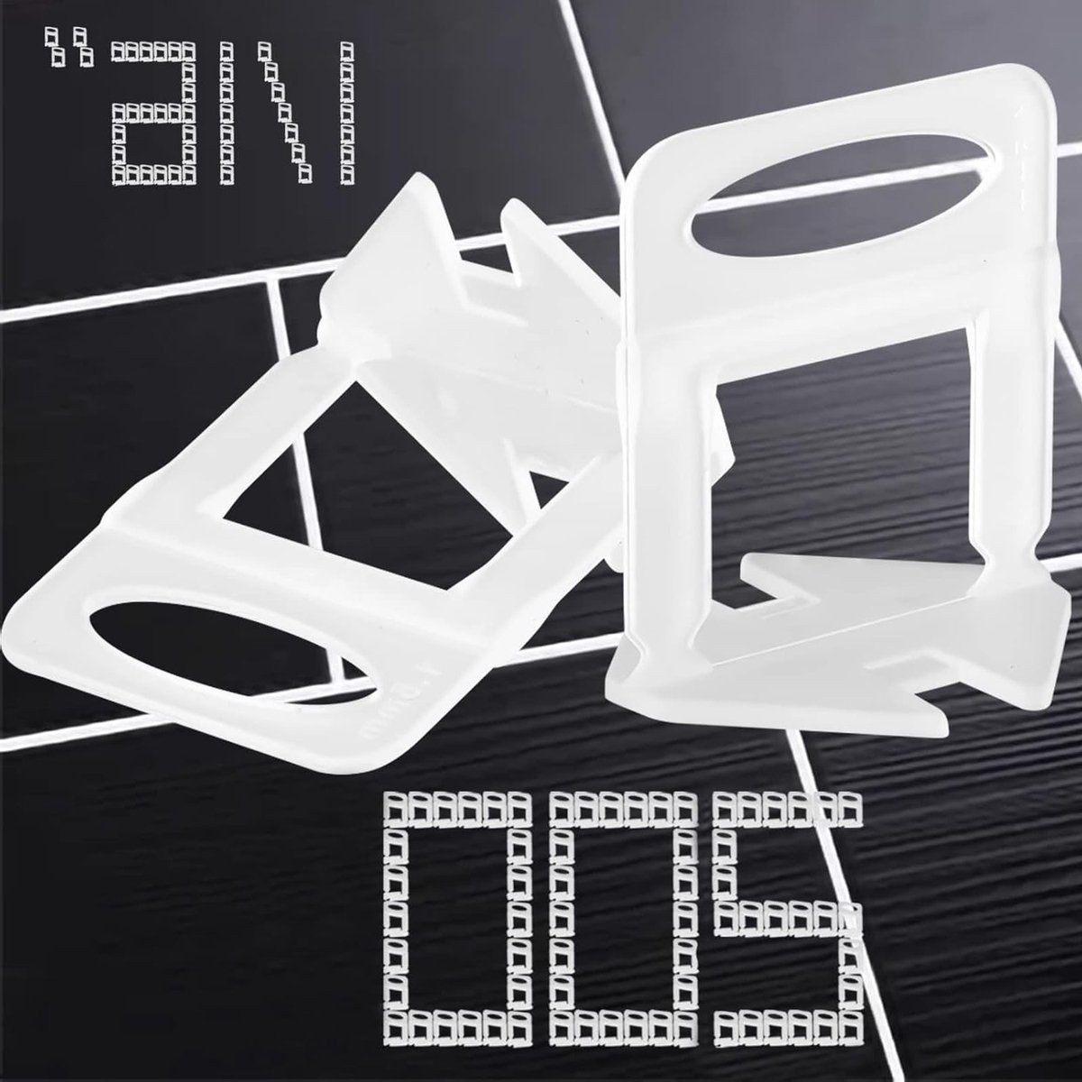 Allecta - Tegel Afstandhouders 2 mm Clip - Nivelleringssysteem voor Vloeren en Muren - Set van 200 Stuks