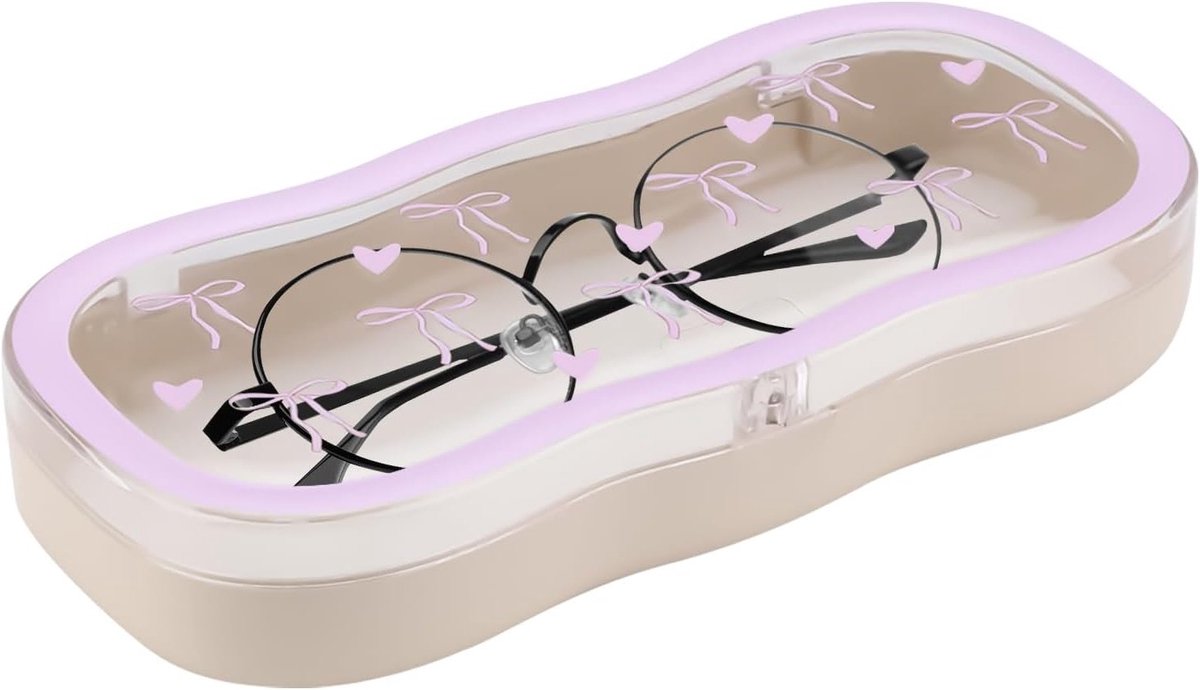 Draagbare hard-shell brillenkoker met magnetische sluiting, schattige opbergruimte voor zonnebrillen en brillen, ideaal voor vrouwen en onderweg