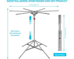 Droogmolen met Voet voor Camping & Thuis - Wasrek Staand - Grijs