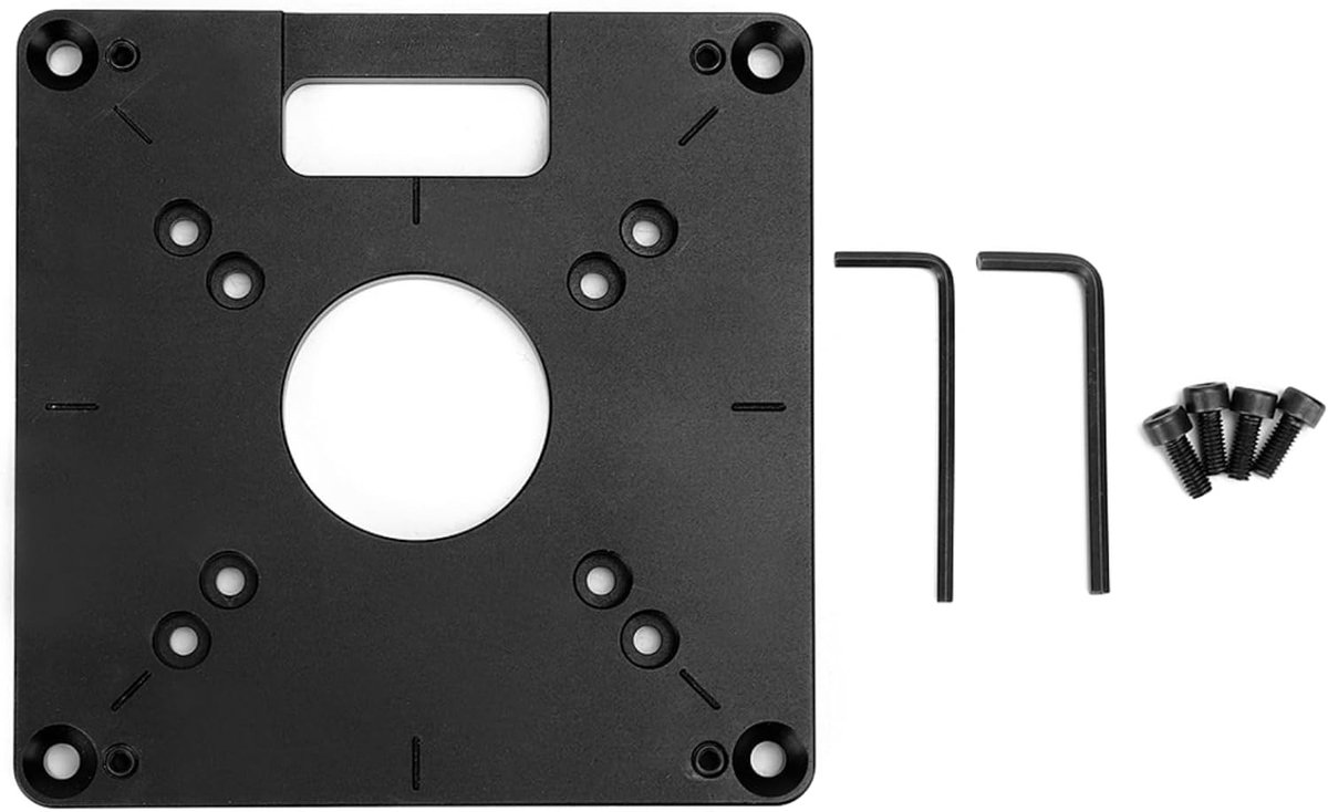 SnelShoppen - Router Base Plate Aluminium Legering Freesmachine Accessoire, Precisie CNC, Hoogwaardige Duurzaamheid, Ideaal voor Houtbewerking en Trim
