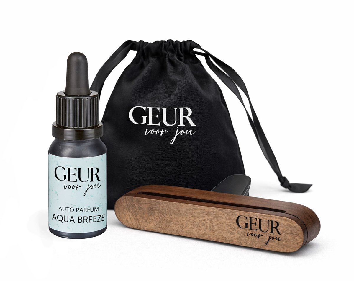 Geur voor Jou Aqua Breeze - Autoparfum 10 ml - Navulbaar - Dashboard Luchtverfrisser - 100% Natuurlijke Parfumolie
