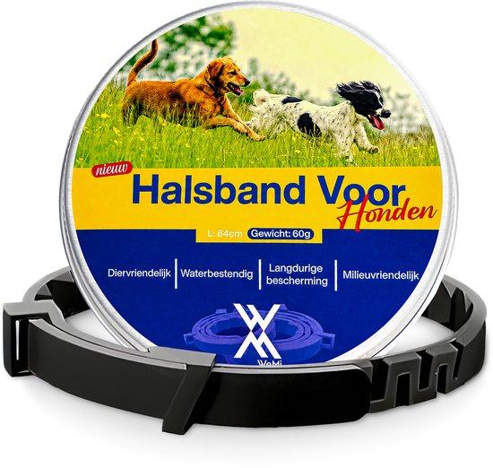 Halsband voor honden met afbeelding van twee honden in een veld. L: 64cm, Gewicht: 60g.