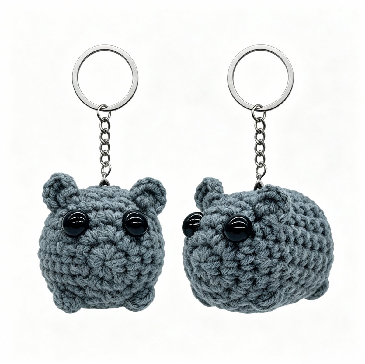 QTTVBTNA -Hamster Sleutelhanger - Gehaakte Sleutelhanger - Mannelijke hamster, 8,5×5,5×5,5 cm, handgehaakt, kleurrijk - Voor sleutels, rugzak en handtas - Cadeau voor hamsterliefhebbers - Uniek en attent