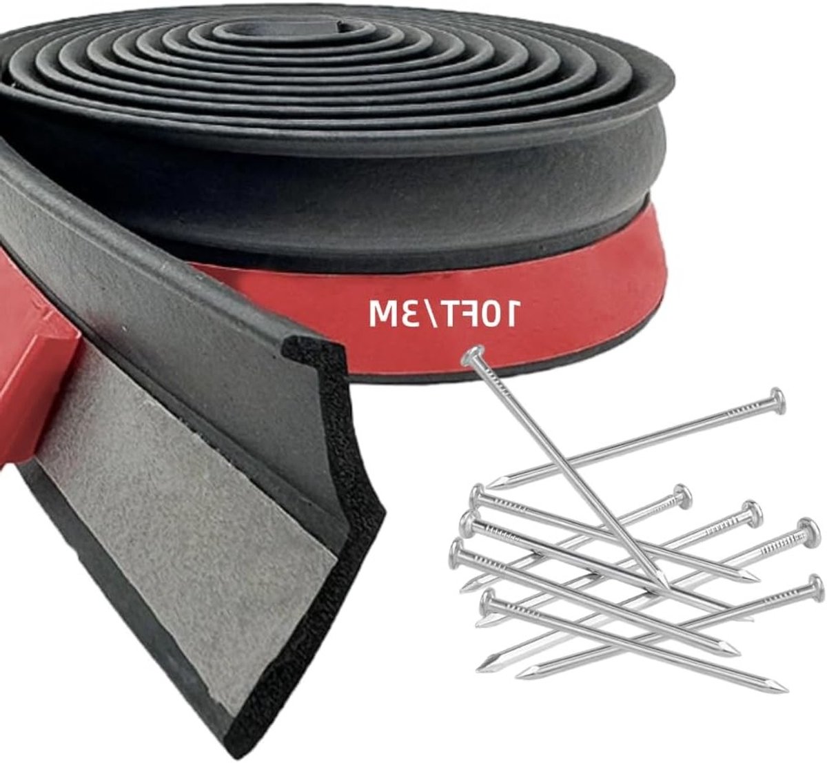 Weerbestendige Rubber Sealing Tape voor Garagedeuren - 3 Meter, Eenvoudige Installatie, Universele Geschiktheid, Bescherming tegen Weersinvloeden