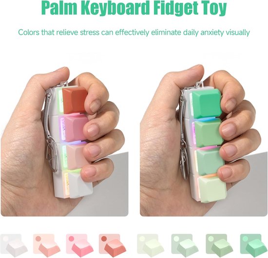 2 Jouets Fidget Clavier Porte-clés Anti-Stress - Clic Satisfaisant, Couleurs Macaron, Pour Adultes Et Ados Objet Satisfaisant