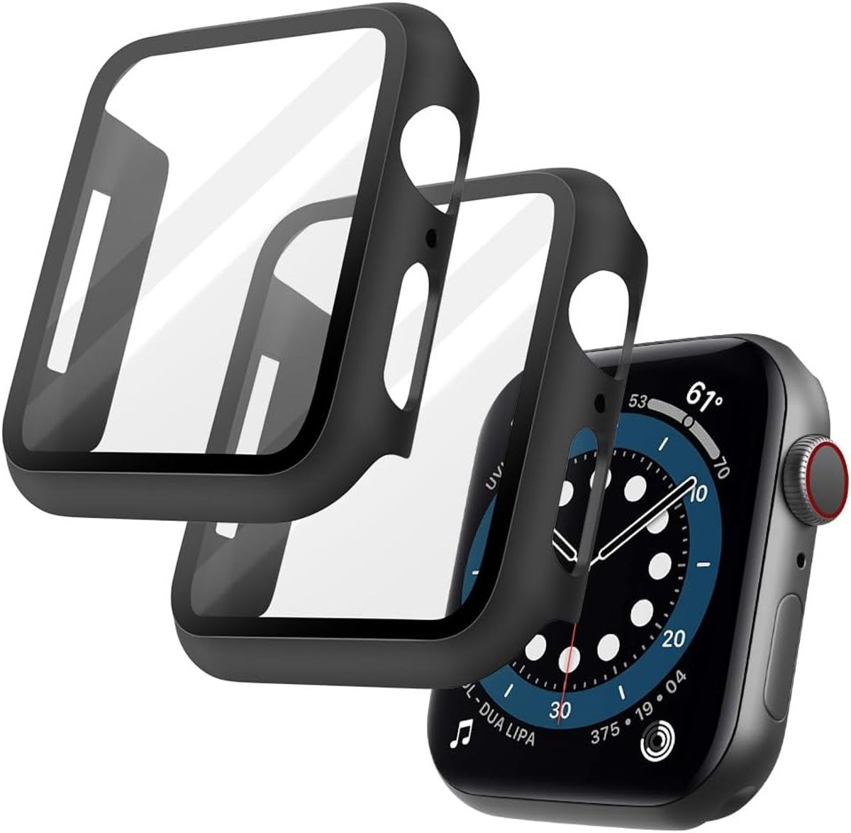 SnelShoppen - OFFCUP Apple Watch Case met Screen Protector, 2-pack All-Around Beschermhoes voor Series 9/8/7, 41 mm, Ultra Dun, PC Beschermcover, Kras