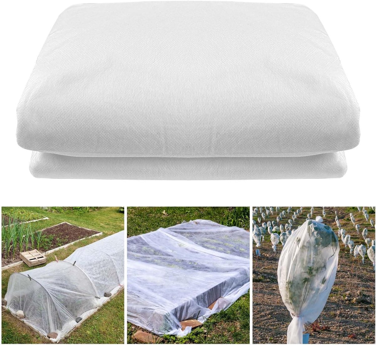 SnelShoppen - Winter fleece voor planten 1.5 m x 10 m, 40 g/m² tuin fleecedekens, UV-bestendig, duurzame winterbescherming voor tuinplanten